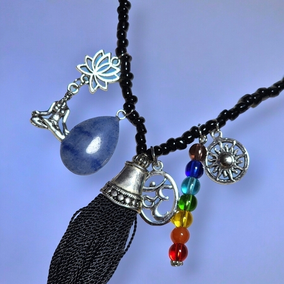 ๐๏ธBoho Tassel 7 Chakra Beaded Necklace | Handmade Yoga Energy Summer Jewelry - Picture 3 of 9